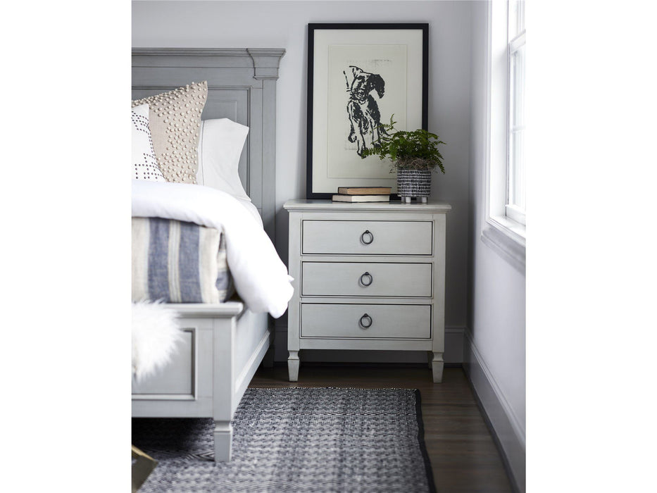 Summer Hill French Gray Nightstand Pearl Silver
