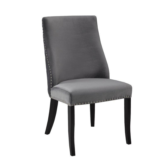 Lux Upholstered Dining Chair - Grey Velvet - Sterling House Interiors