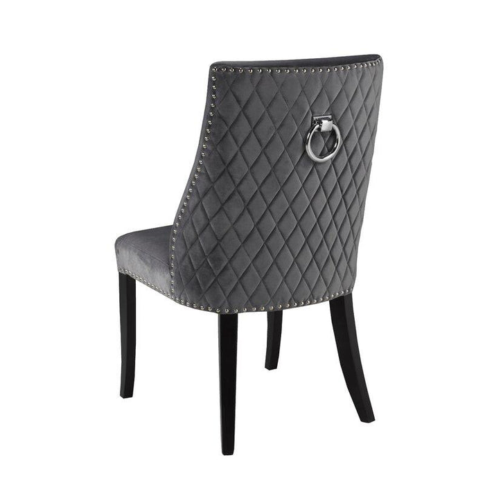 Lux Upholstered Dining Chair - Grey Velvet - Sterling House Interiors