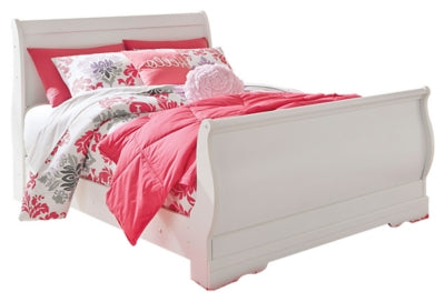 Anarasia Full Sleigh Bed with Dresser, Mirror and Nightstand