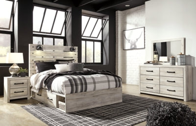 Cambeck Queen Panel Bed with Storage, Dresser, Mirror and 2 Nightstands