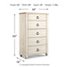 Willowton Five Drawer Chest - Sterling House Interiors
