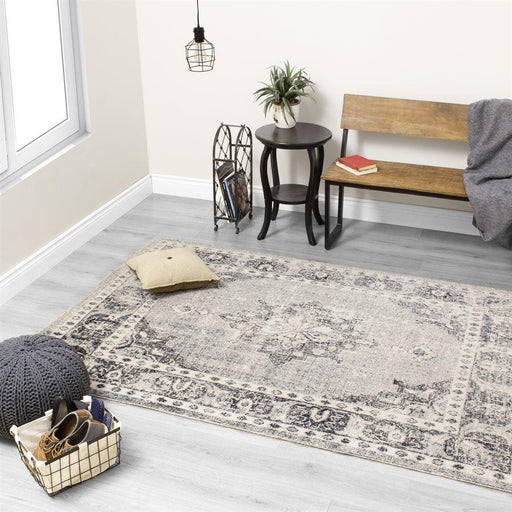 Sara Faded Traditional Diamond Border Rug - Sterling House Interiors