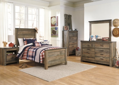 Trinell Twin Panel Bed 6 Pc Set (Bed,Dresser,Mirror(x1) Night Stand) - Sterling House Interiors