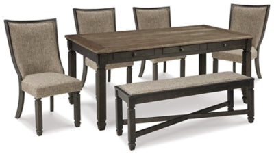 Tyler Creek Dining Table and 4 Chairs with Bench