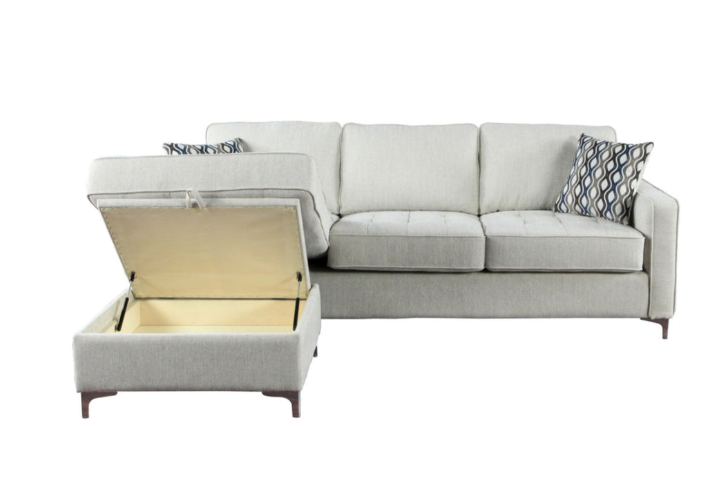 Houston Reversible Sectional with 2 Pillows and Storage Chaise