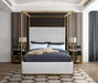 Jones White Faux Leather Bed - Sterling House Interiors