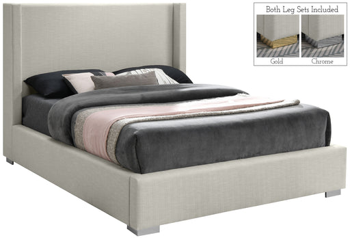 Royce Linen Fabric Bed (3 Boxes) - Sterling House Interiors