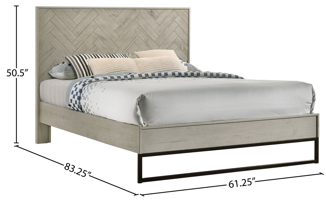 Weston Grey Stone Queen Bed (3 Boxes) - Sterling House Interiors