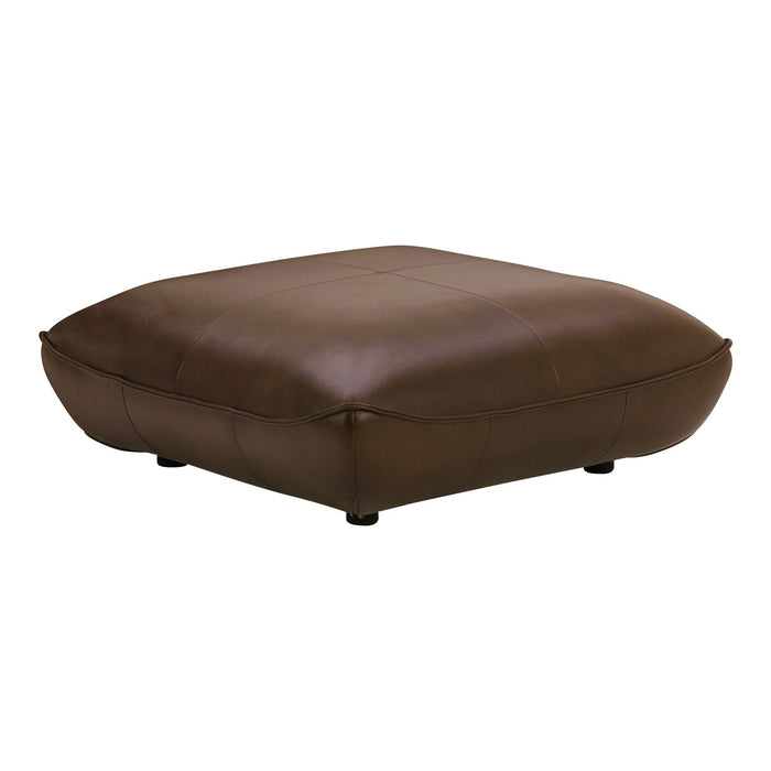 Zeppelin Leather Ottoman Dark Brown