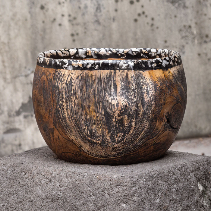 Chikasha Wooden Bowl Brown, Dark