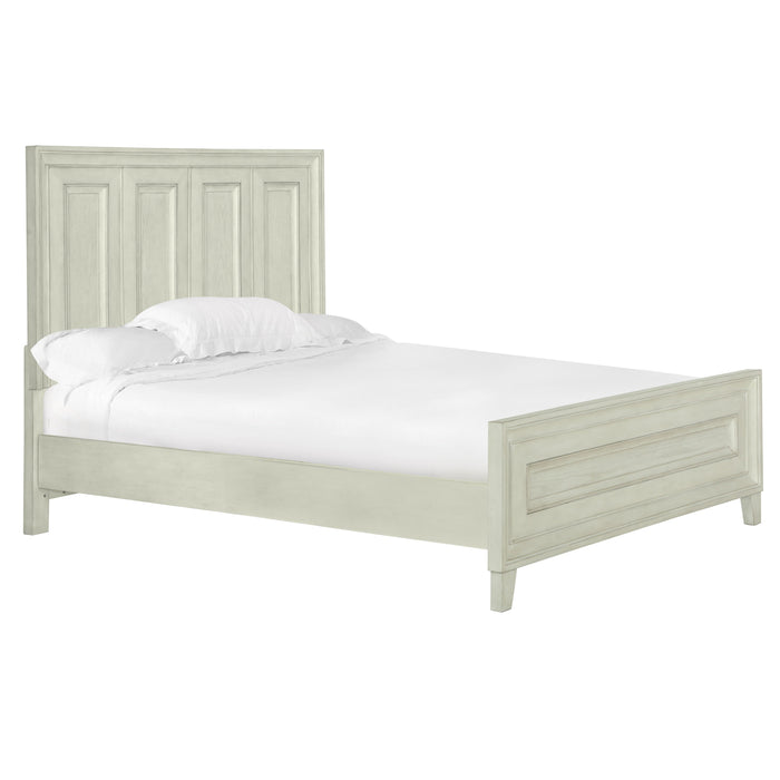 Raelynn Panel Bed In Weathered White