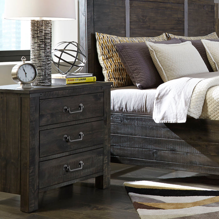 Abington 3 Drawer Nightstand In Weathered Charcoal