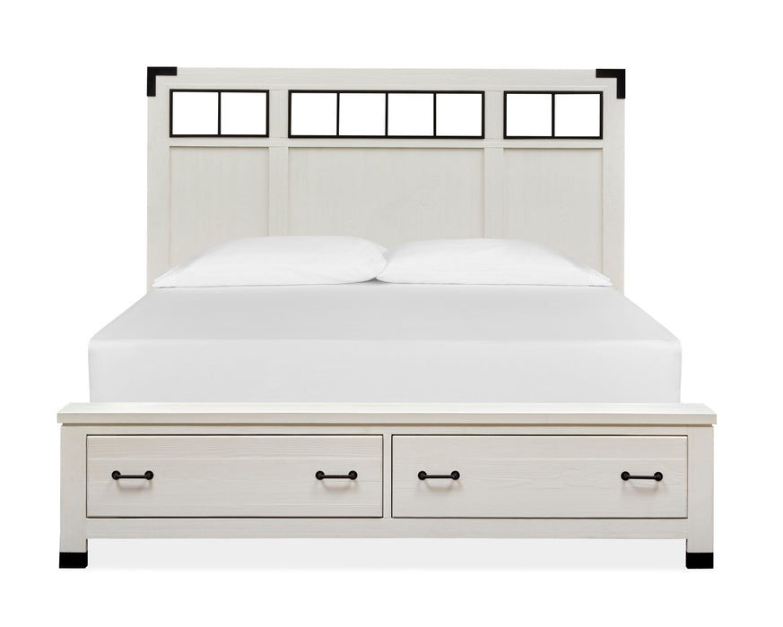 Harper Springs Complete Queen Panel Storage Bed With Metal / Wood Headboard