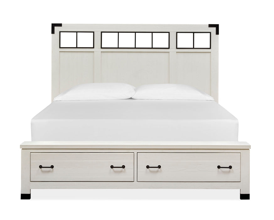 Harper Springs Complete California King Panel Storage Bed With Metal / Wood Headboard