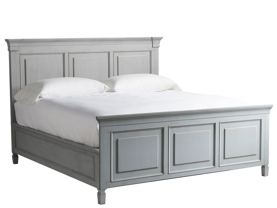 Summer Hill French Gray Panel Bed Pearl Silver