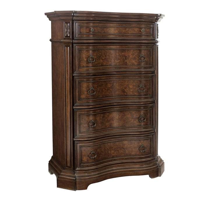 Edington 5 Drawer Chest Brown