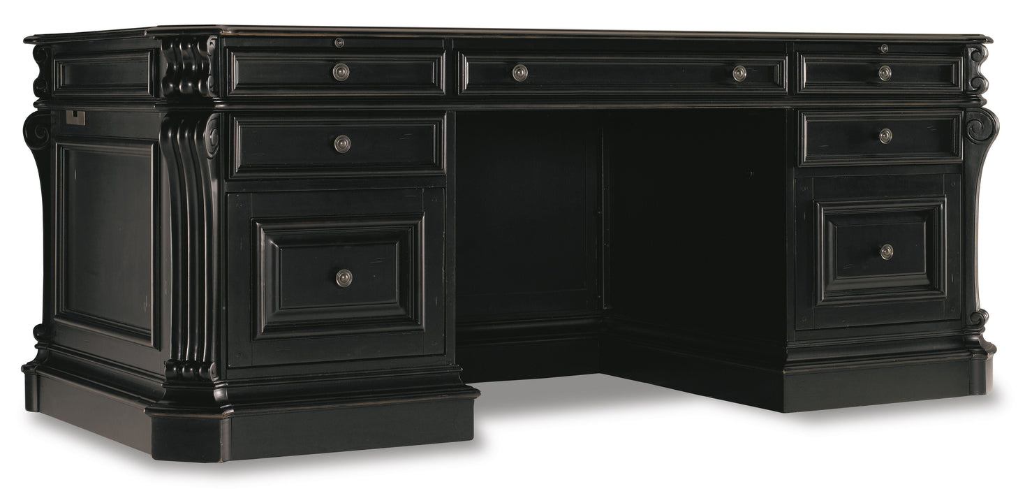 Telluride 76" Executive Desk WithLeather Panels