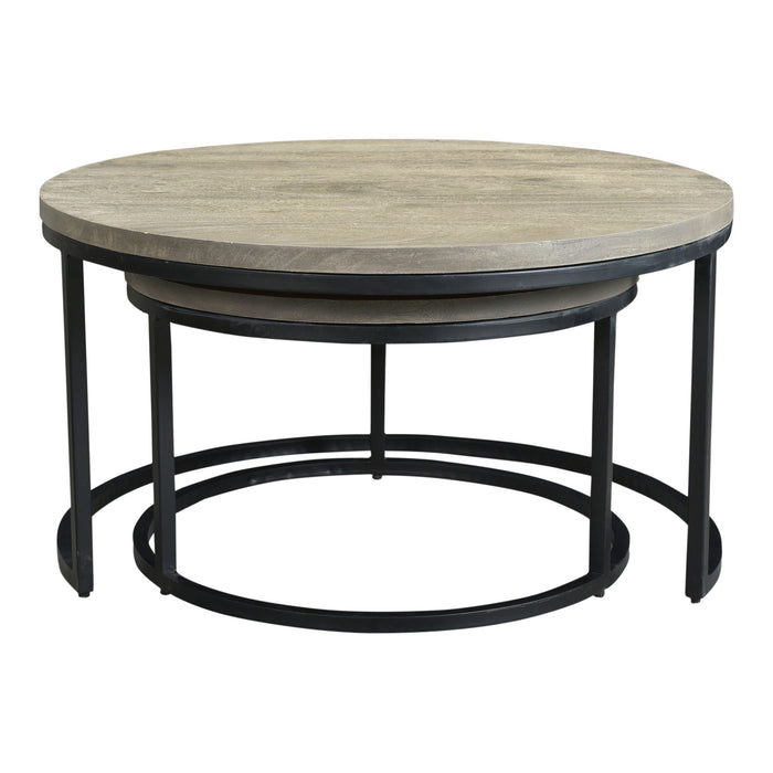 Drey Round Nesting Coffee Tables (set Of 2) Gray