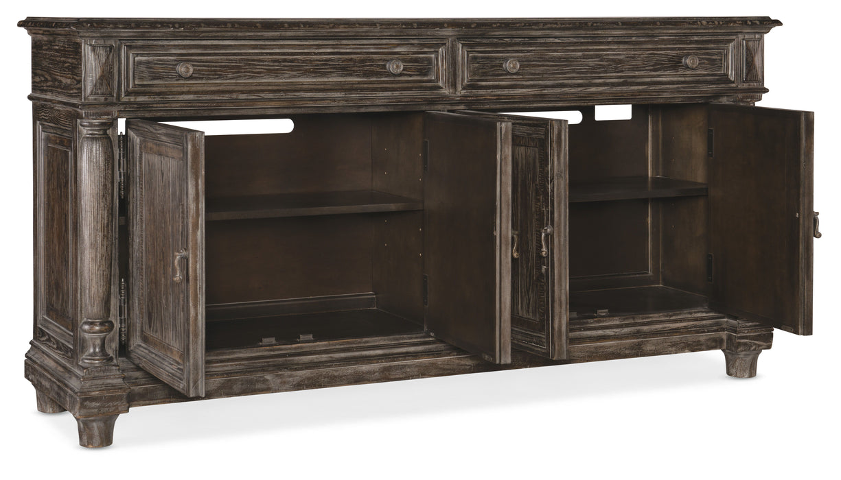 Traditions 2-Drawers 2-Shelves Buffet Dark Brown