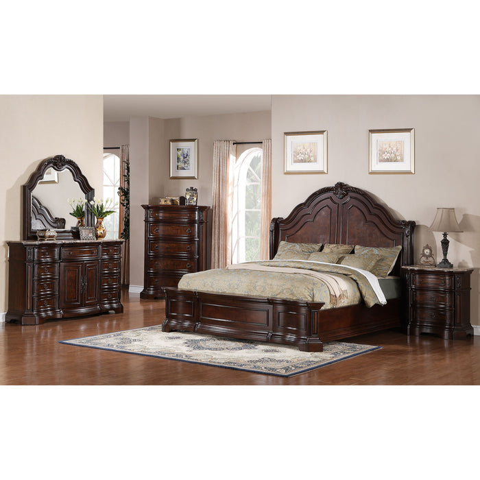 Edington 5 Drawer Chest Brown