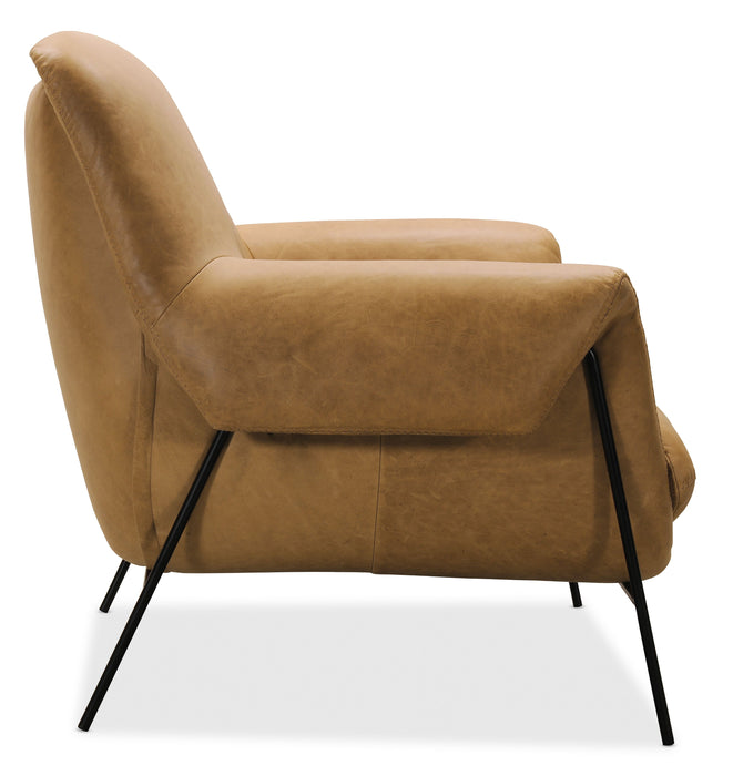 Ambroise Metal Frame Club Chair Light Brown