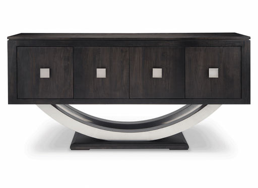 Contempo Pedestal Sideboard w/Metal Curves and 4 Doors - Furniture Depot (4605137584230)