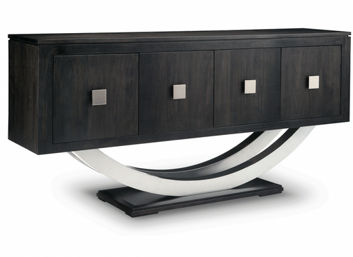 Contempo Pedestal Sideboard w/Metal Curves and 4 Doors - Furniture Depot (4605137584230)