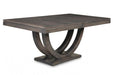 Contempo Metal Curve Pedestal 42x72+2-12 Dining Table - Furniture Depot (4605137453158)