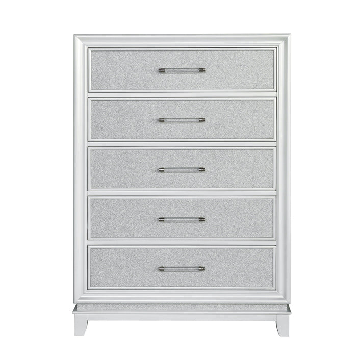 Starlight 5 Drawer Chest With Led Lights White