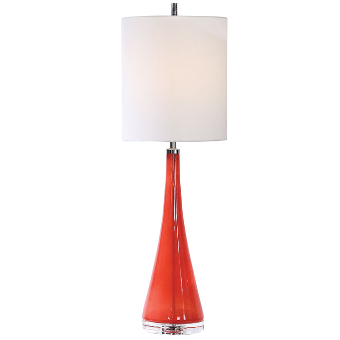 Ariel Tapered Glass Buffet Lamp Red
