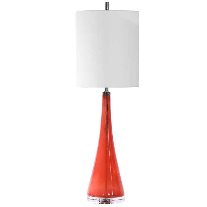 Ariel Tapered Glass Buffet Lamp Red