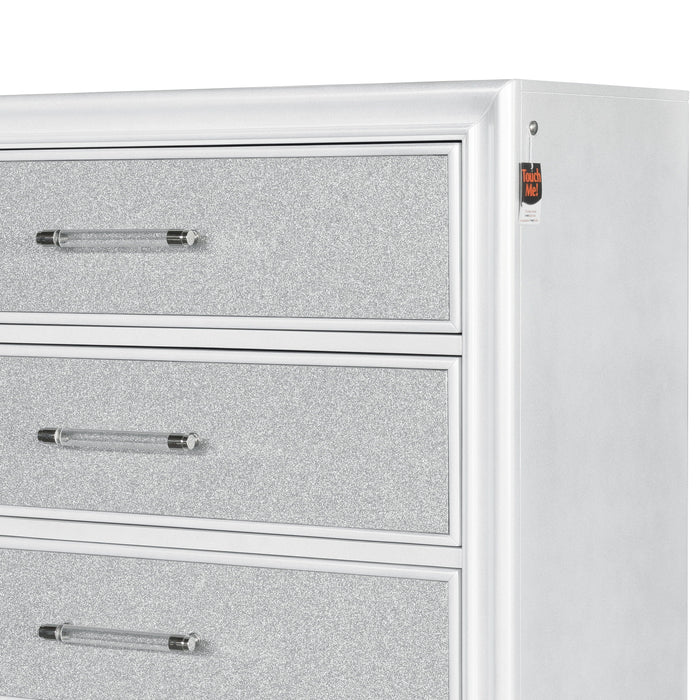 Starlight 5 Drawer Chest With Led Lights White