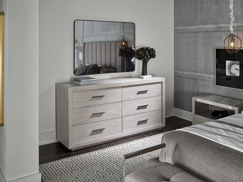 Modern Drawer Dresser Pearl Silver