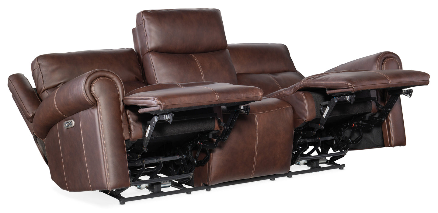 Oberon Zero Gravity Power Sofa With Power Headrest Dark Brown