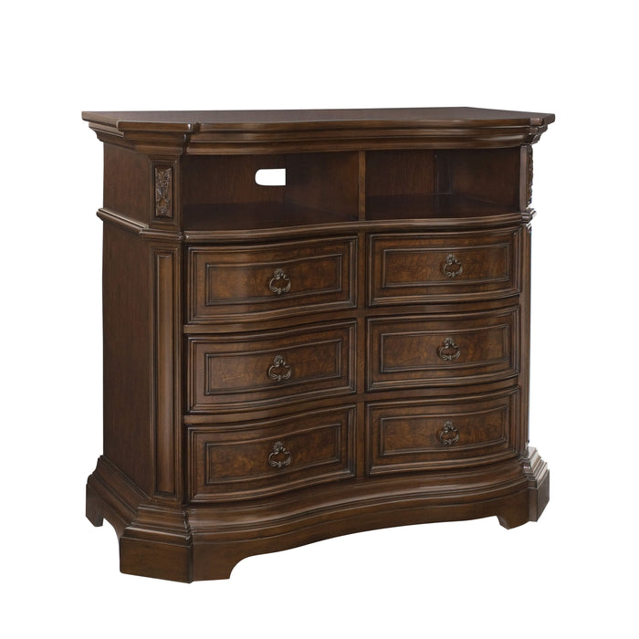 Edington 6 Drawer Entertainment Console Brown