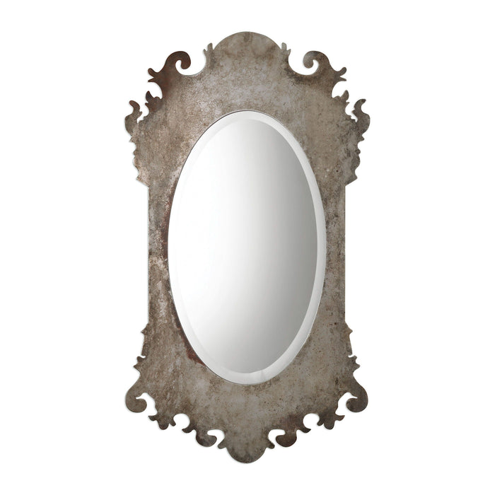 Vitravo Oval Mirror Oxidized Silver