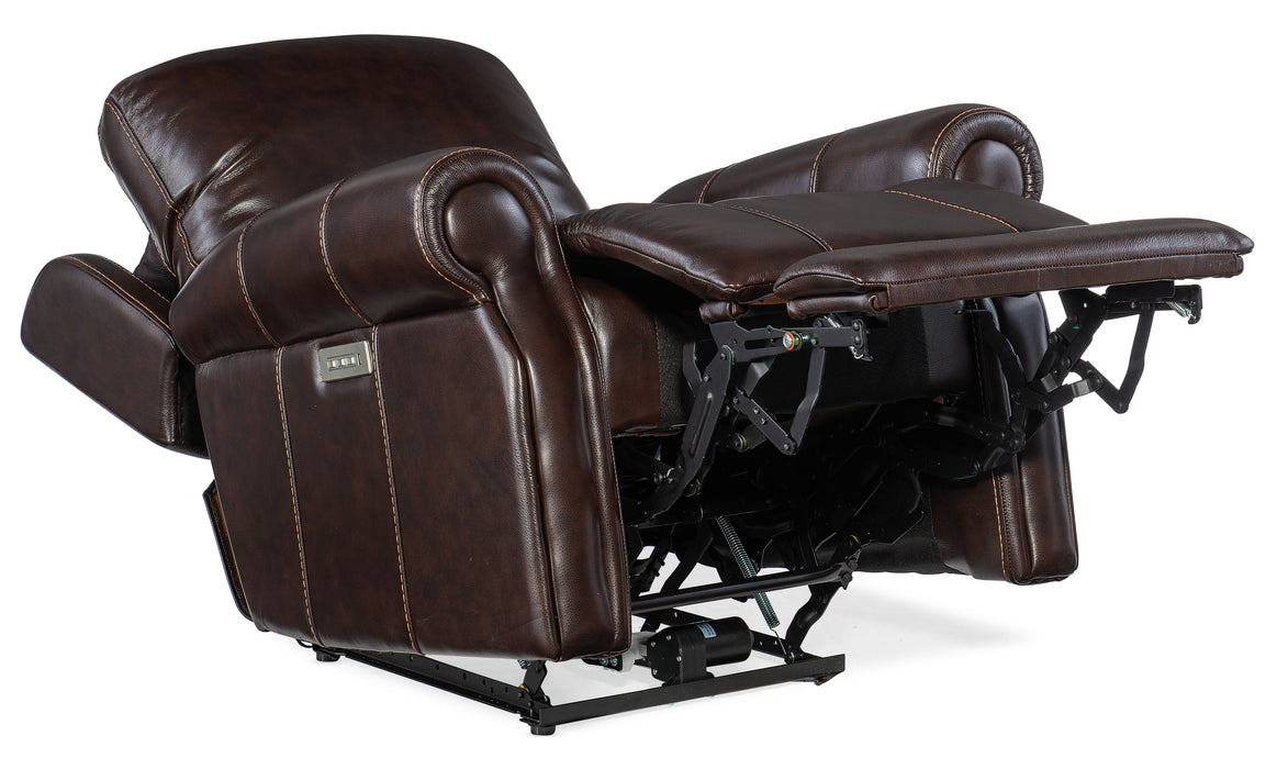 Eisley Power Recliner With Power Headrest And Lumbar Dark Brown