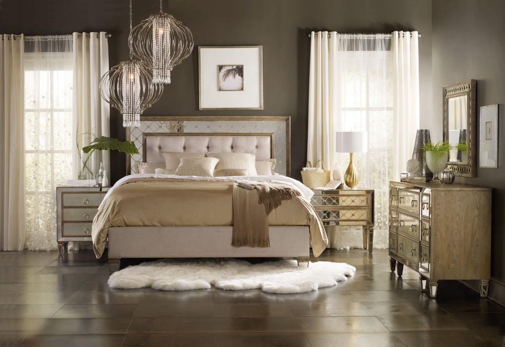 Sanctuary Mirrored Upholstered Bed