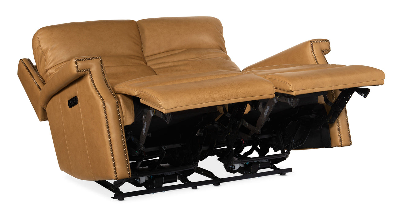 Vaughn Zero Gravity Loveseat With Power Headrest Light Brown