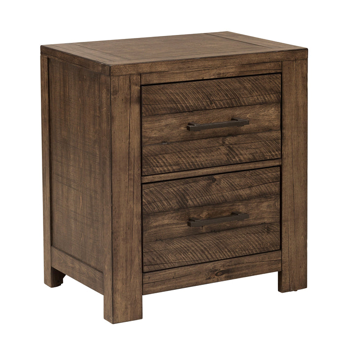 Dakota Nightstand With 2 Drawers And Distressed Finish Brown