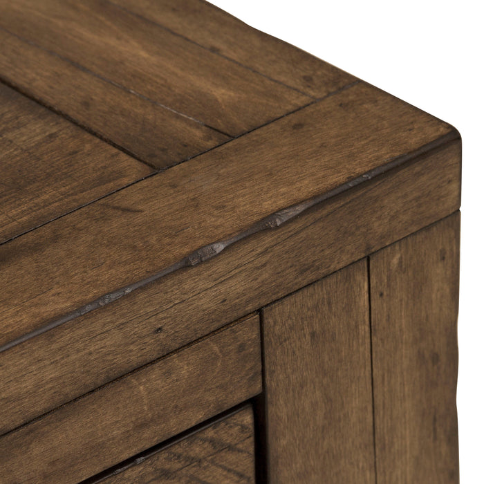 Dakota Nightstand With 2 Drawers And Distressed Finish Brown