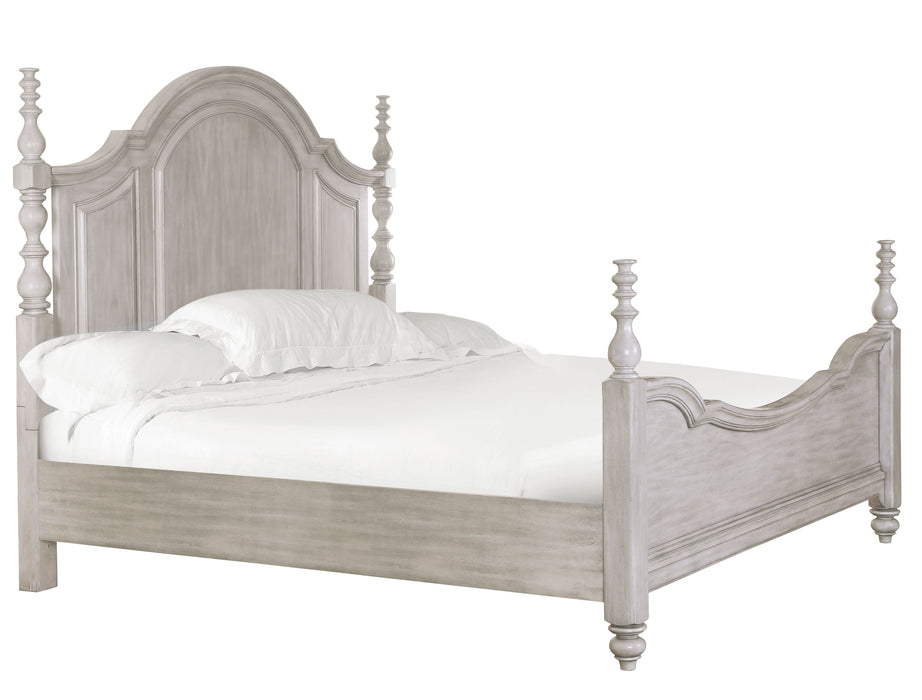 Windsor Lane King Poster Bed In Weathered Grey