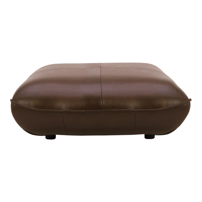 Zeppelin Leather Ottoman Dark Brown