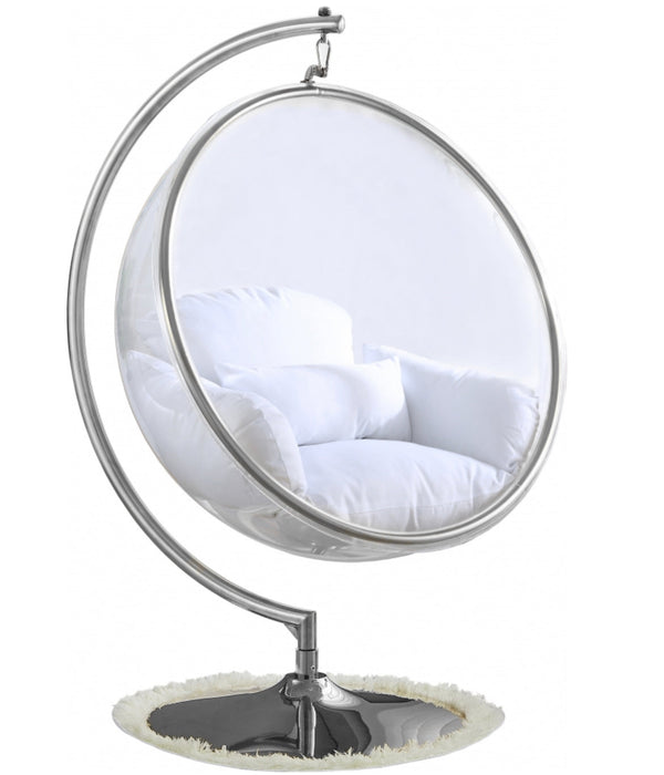 Luna Acrylic Swing Bubble Accent Chair - Chrome - Sterling House Interiors