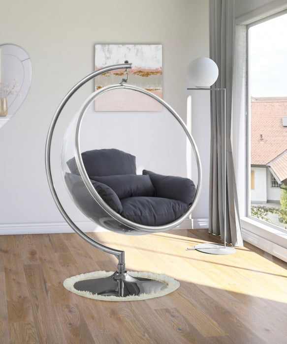 Luna Acrylic Swing Bubble Accent Chair - Chrome - Sterling House Interiors