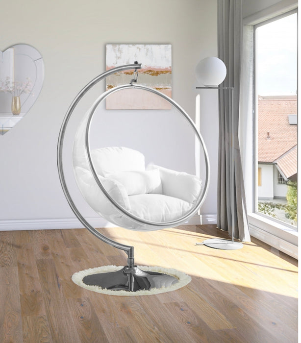 Luna Acrylic Swing Bubble Accent Chair - Chrome - Sterling House Interiors