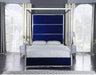 Madie Pillar Bed - Blue Velvet - Sterling House Interiors