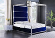 Madie Pillar Bed - Blue Velvet - Sterling House Interiors